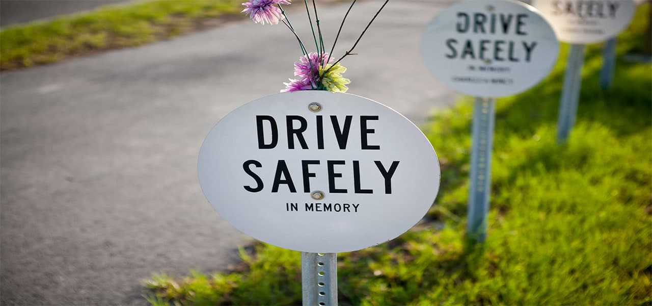 Memorial for victims killed in motor vehicle accident